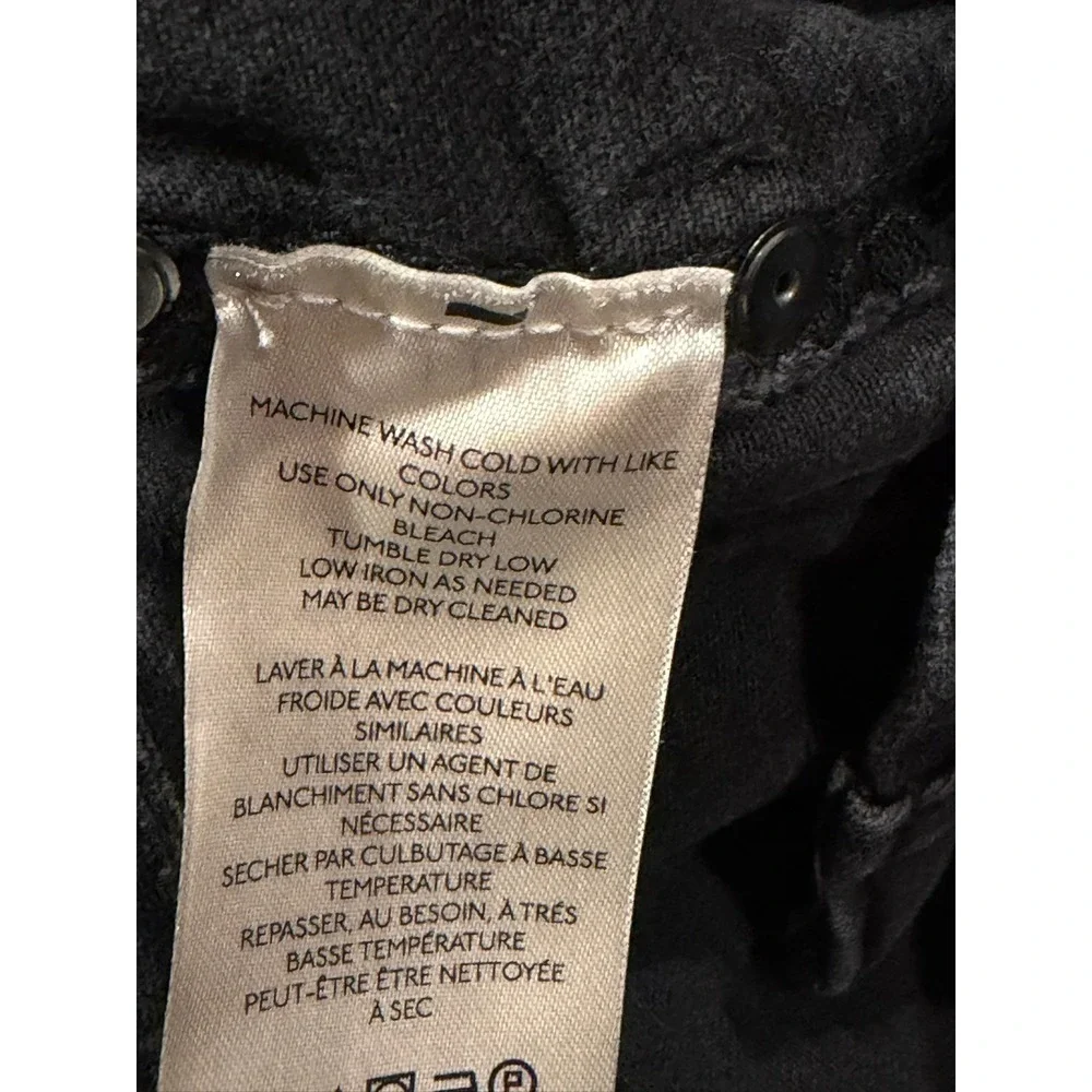 Pilcro Anthropologie Wide Leg Studded Jeans Black High Rise Utility Denim 28